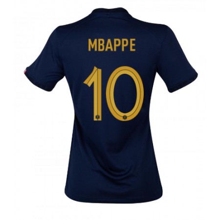Camisetas Francia Kylian Mbappé 10 Primera Copa Mundial 2022 - Mujer